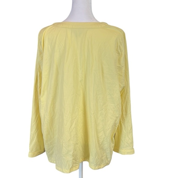 J. Jill Pull Over Henley Top Soft Yellow Petite XL - Picture 4 of 4